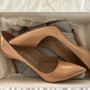 Manolo Blahnik BB 105 mm Pump Patent Leather 35.5 (Nude)/5.5